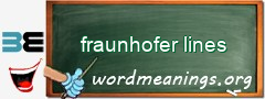 WordMeaning blackboard for fraunhofer lines